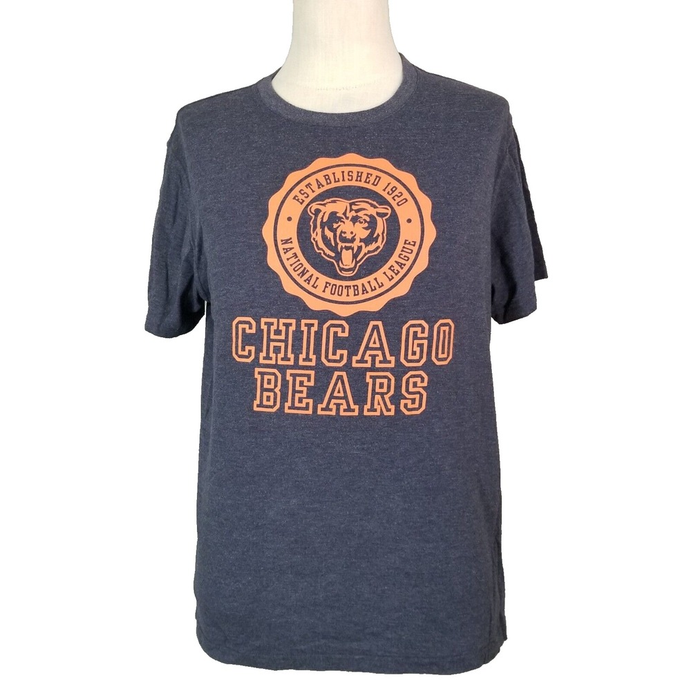 NFL Chicago Bears Shirt Mens Medium Blue Short Sleeve Football Tee Heathered